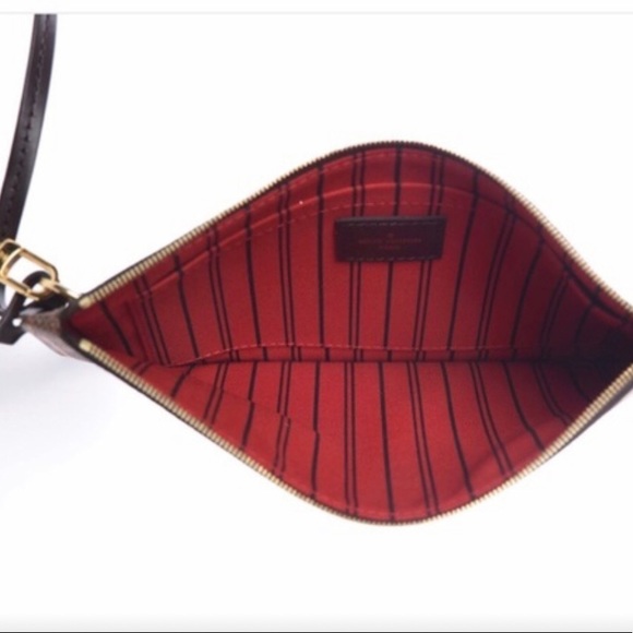 Auth NEW Louis Vuitton Neverfull Red damier clutch - Picture 2 of 3